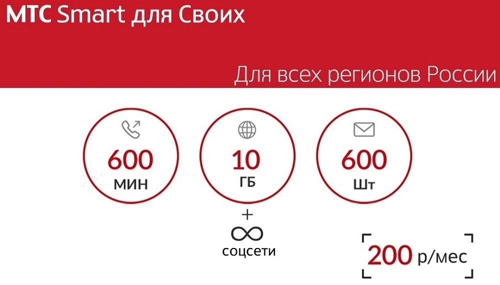 Тариф мтс смарт «для своих» за 200 рублей в месяц: описание и подключение