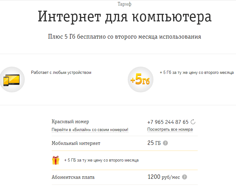 Тариф билайн «все 1»