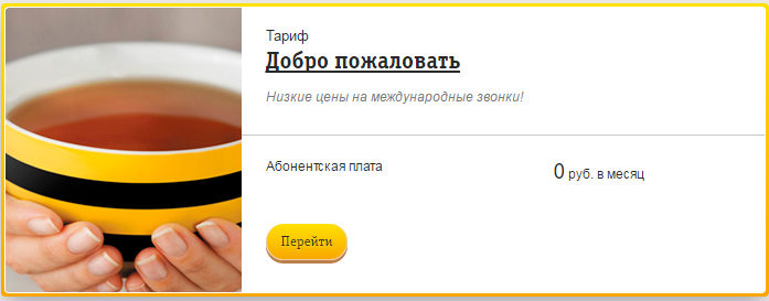 Тарифный план добро пожаловать билайн описание