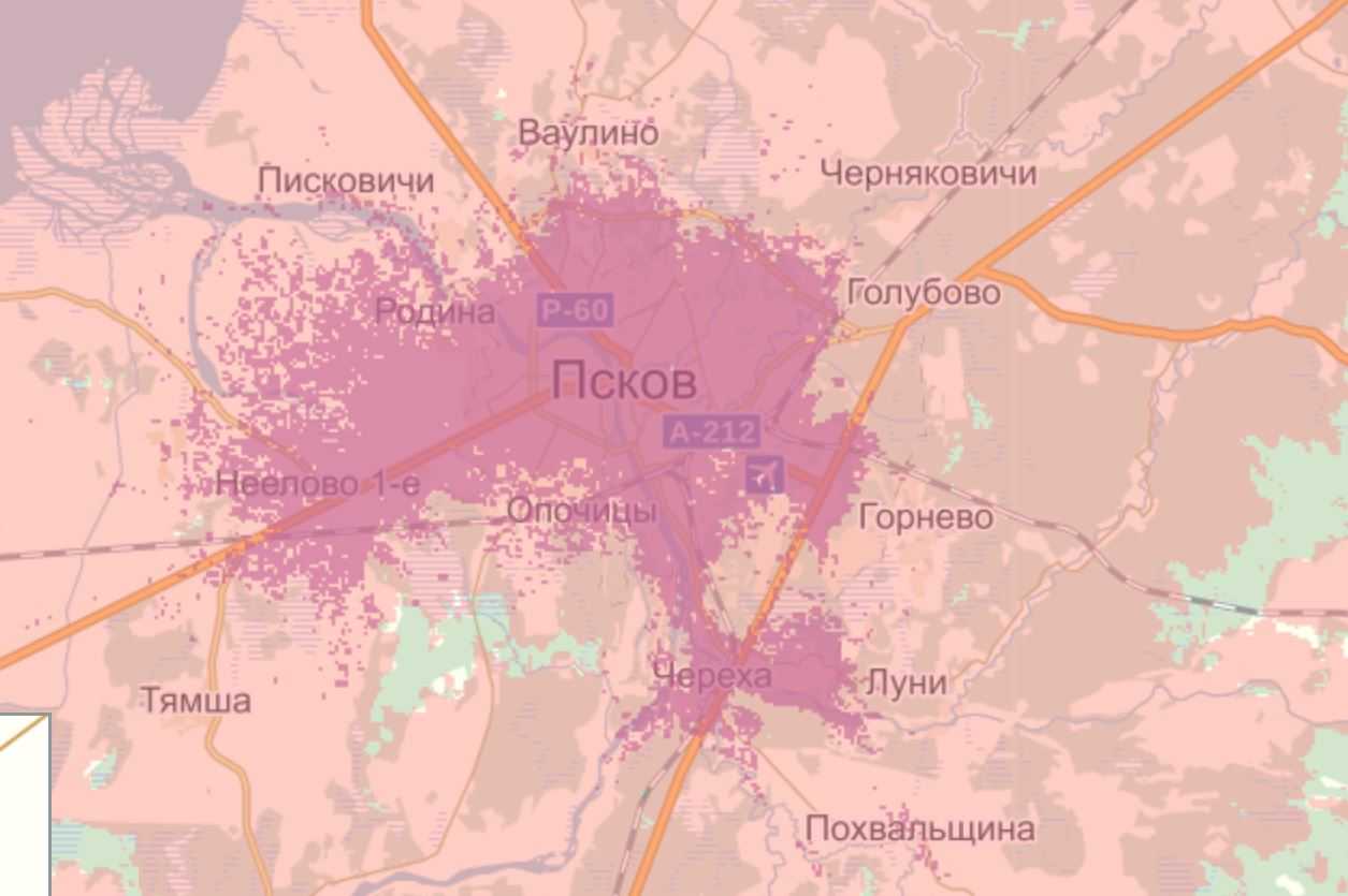 Карта зоны покрытия сети 3g и 4g по россии